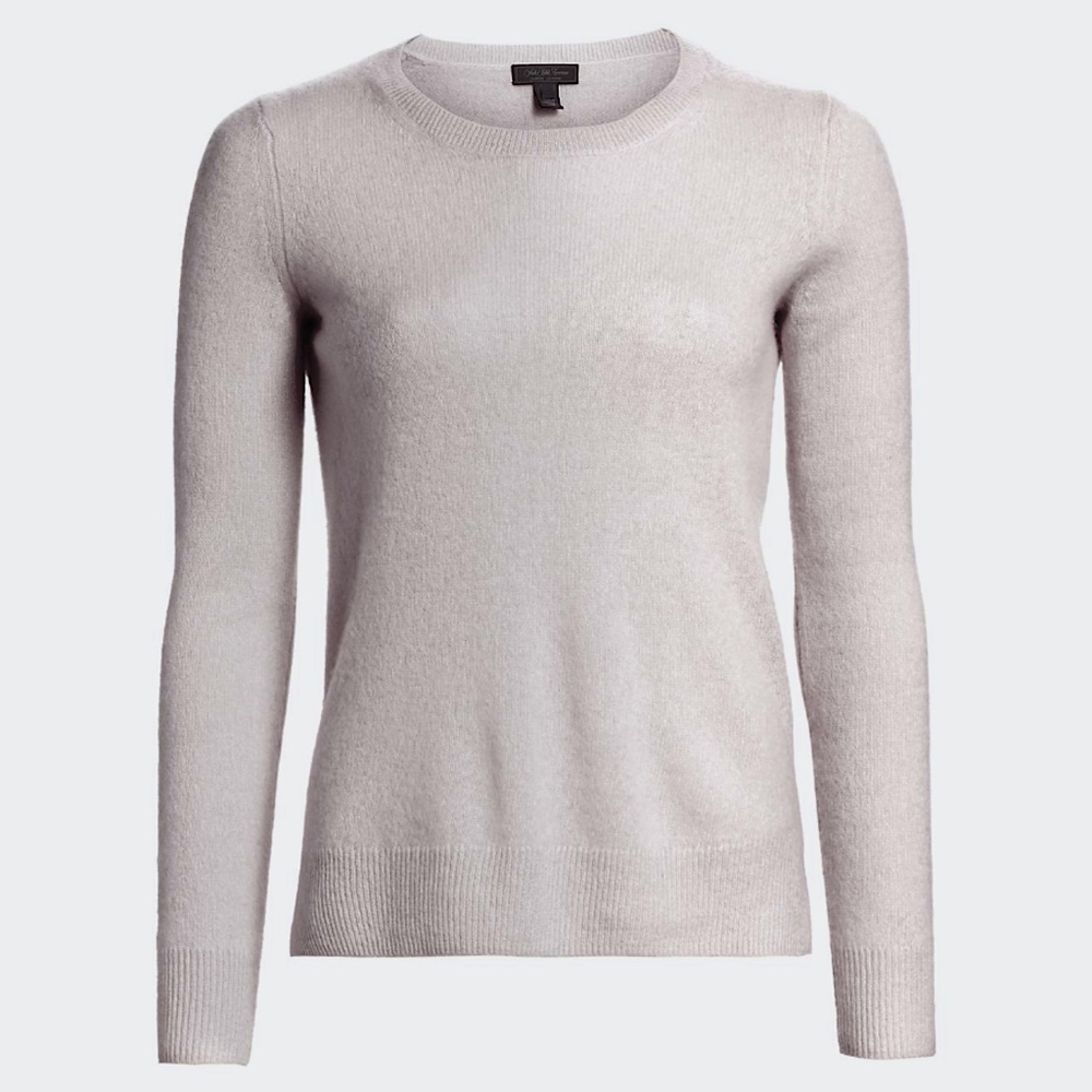 Saks Fifth Avenue Gray Featherweight Cashmere Top
